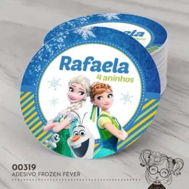 Adesivo Redondo Frozen Fever - 00319