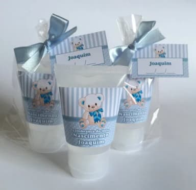 Lembrancinha Maternidade Hidratante Urso Azul Claro