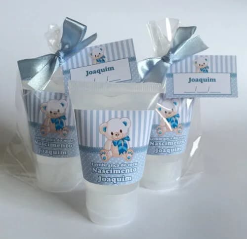 Lembrancinha Maternidade Hidratante Urso Azul Claro