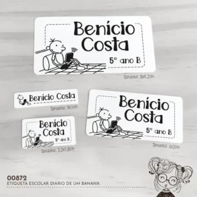 Etiqueta Escolar Diário de Um Banana - 00872