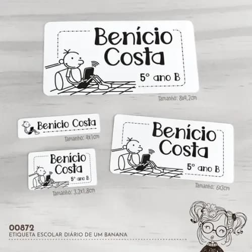 Etiqueta Escolar Diário de Um Banana - 00872