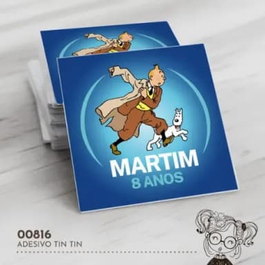 Adesivo Quadrado Tintim - 00816