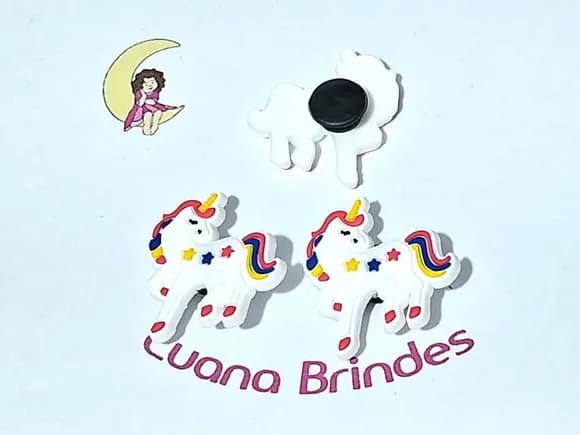 Pins de Crocs Unicórnio Emborrachado Pacote com 6 Unidades