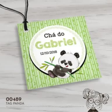 Tag Quadrada Panda - 00489