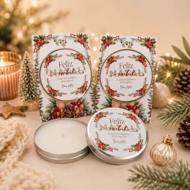 20 unidades de Vela Aromática na latinha Personalizada Natal - - Trabalhamos com qualquer tema - Informar o tema no chat