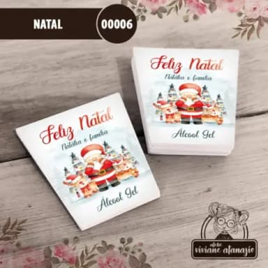 Adesivo Bisnaga Álcool Gel Natal - 00006