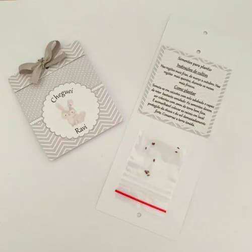 Lembrança Maternidade Sementinha Amor perfeito Elefante