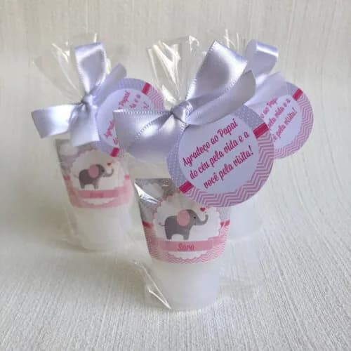 Lembrança Maternidade Hidratante Chevron Elefantinho Rosa