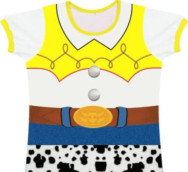 Camiseta Infantil Fantasia Vaqueira do Oeste com Cinto e Estampa Malhada