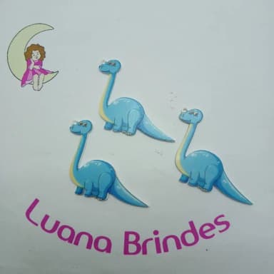 Pingente Dinossauro Azul Acrilico U.V. 4cm Pct 4 Unidades