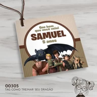 Tag Quadrada Como Treinar Seu Dragão - 00305
