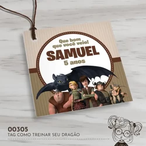 Tag Quadrada Como Treinar Seu Dragão - 00305