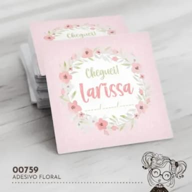 Adesivo Quadrado Floral - 00759