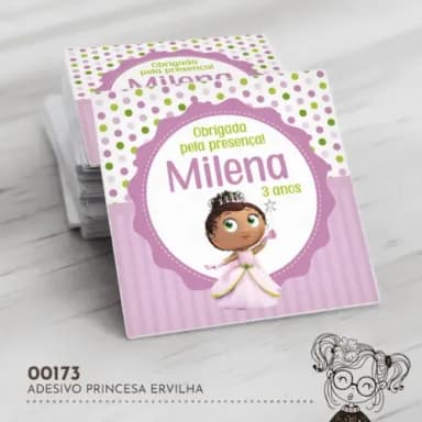 Adesivo Quadrado Princesa Ervilha - 00173