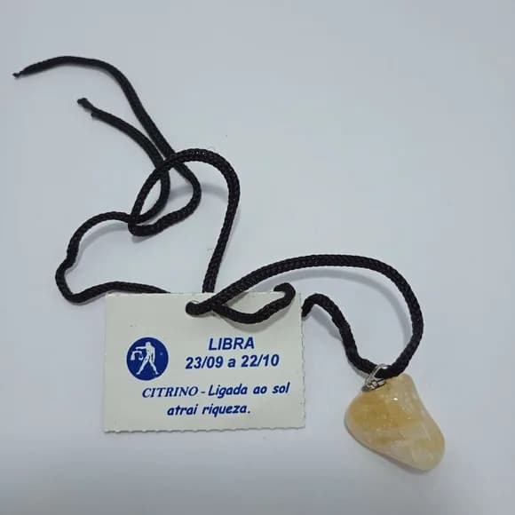 Cordao de Signo Libra com Pedra
