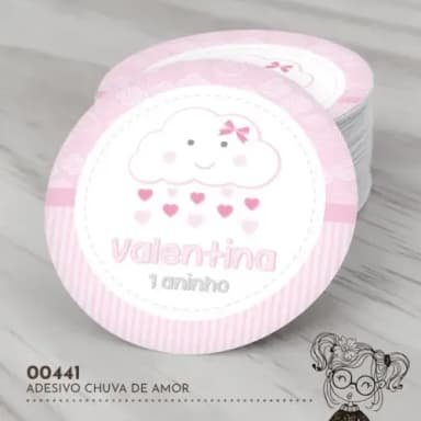 Adesivo Redondo Chuva de Amor - 00441