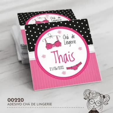 Adesivo Quadrado Chá de Lingerie - 00220