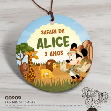 Tag Redonda Minnie Safari - 00909