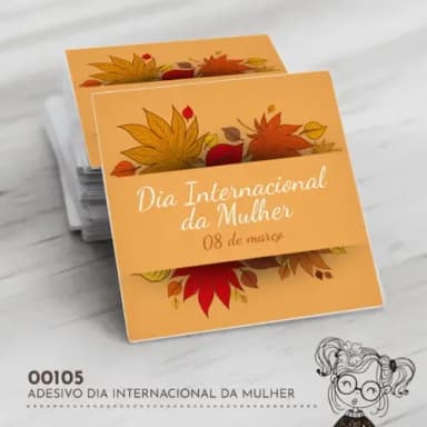 Adesivo Quadrado Dia Internacional Mulher - 00105