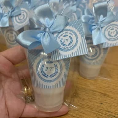 Lembrança Hidratante Brasão Iniciais Azul Nascimento