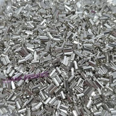 Canutilho Prata de acrílico - 4,5mm - pct com 50 gramas