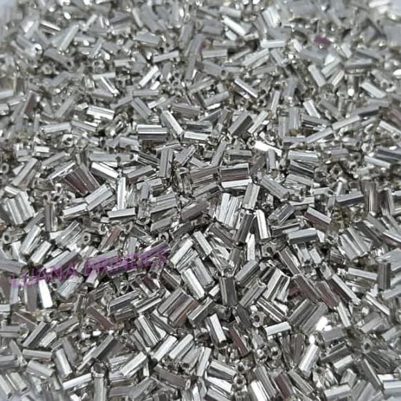 Canutilho Prata de acrílico - 4,5mm - pct com 50 gramas