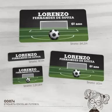 Etiqueta Escolar Futebol - 00874