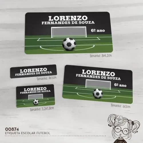 Etiqueta Escolar Futebol - 00874