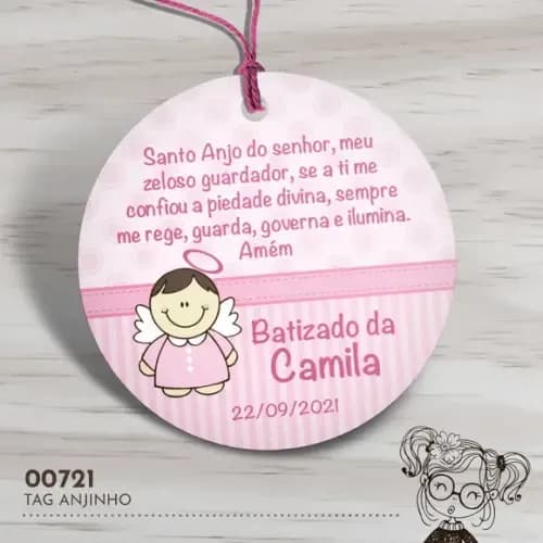 Tag Redonda Oração Santo Anjo - 00721