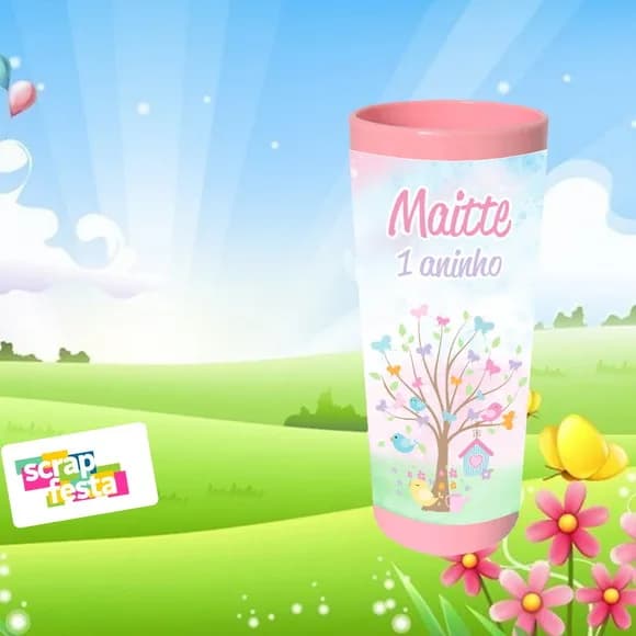 40 Copos Long Drink Personalizado Festa Jardim Encantado