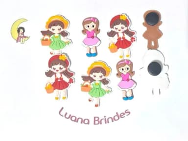 Aplique Camponesa P/sandália Crocs Emborrachado 6 Unidades
