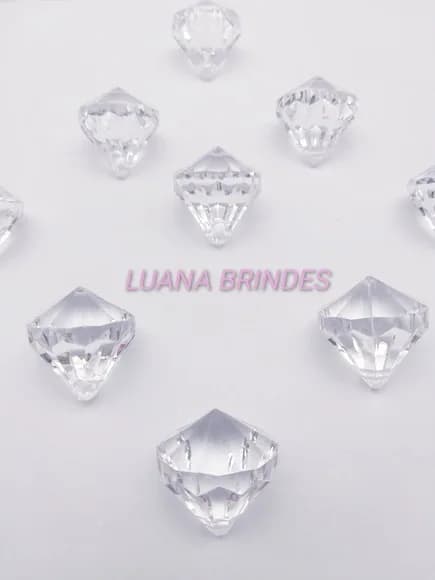 Diamante Transparente Acrílico 2,8cm x 2,5cm Pct 6 Unidades