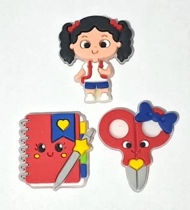 Apliques Escola Emborrachado Pacote C/6 Unidades Variados
