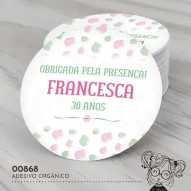 Adesivo Redondo Orgânico - 00868
