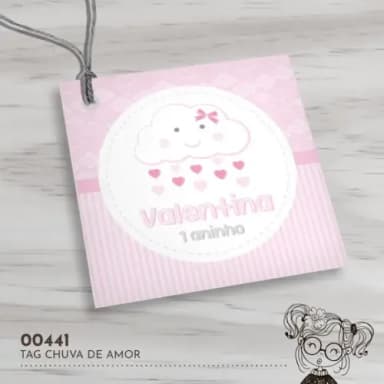 Tag Quadrada Chuva de Amor - 00441