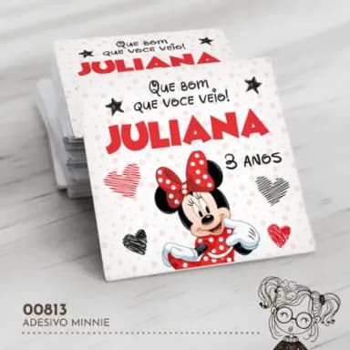 Adesivo Quadrado Minnie - 00813