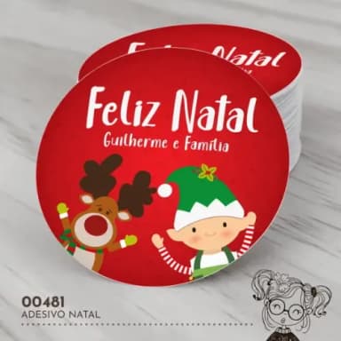 Adesivo Redondo Natal - 00481
