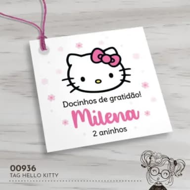 Tag Quadrada Hello Kitty - 00936