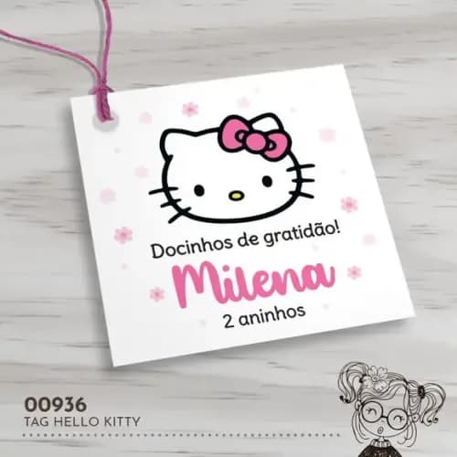 Tag Quadrada Hello Kitty - 00936