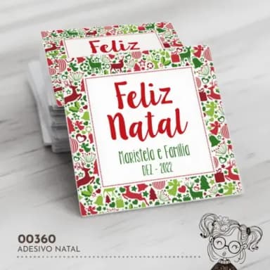 Adesivo Quadrado Natal - 00360