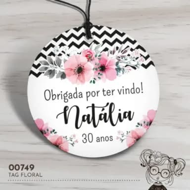 Tag Redonda Floral - 00749
