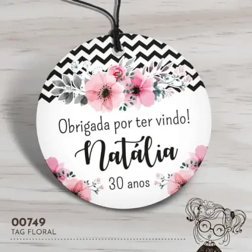 Tag Redonda Floral - 00749