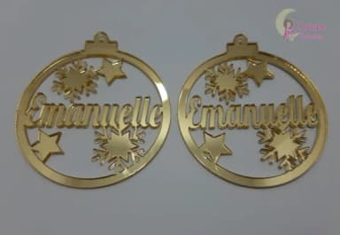 Bola Natal Emanuelle de Acrílicos Espelhados-pct c/3 un
