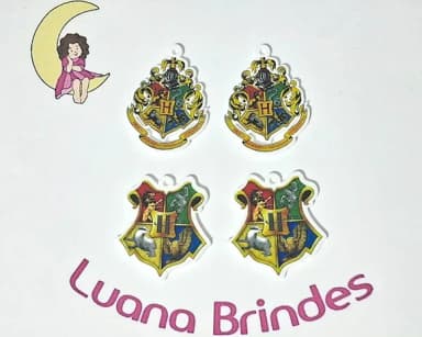 Pingente Brasão Harry Potter Pacotes com 8 Unidades