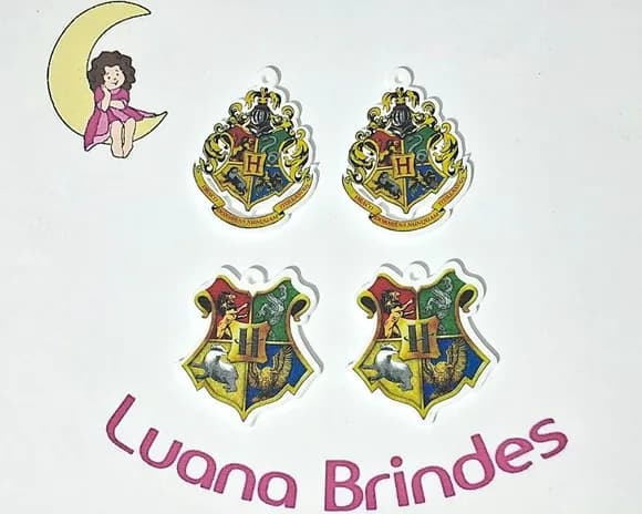 Pingente Brasão Harry Potter Pacotes com 8 Unidades
