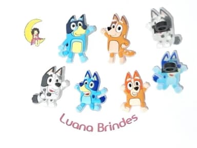 Ponteira P/lápis Bluey Emborrachado Pacote com 5 Unidades