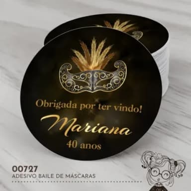 Adesivo Redondo Baile de Máscaras - 00727