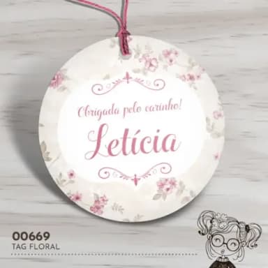 Tag Redonda Floral - 00669