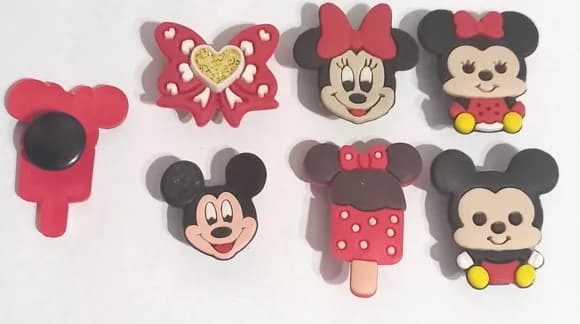 Pins para Crocs Mickey e Minnie Variados - 6 Unidades