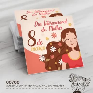 Adesivo Quadrado Dia Internacional Mulher - 00700